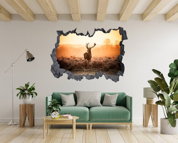 Deer Wall Sticker - Self Adhesive Wall Decal, Animal Wall Decal, Living Room Wall Sticker, Removable Vinyl, Wall Decor