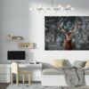 Wall Art Deer - Self-Adhesive Wall Decal, Animal Wall Decal, Bedroom Wall Sticker, Removable Vinyl, Wall Decoration