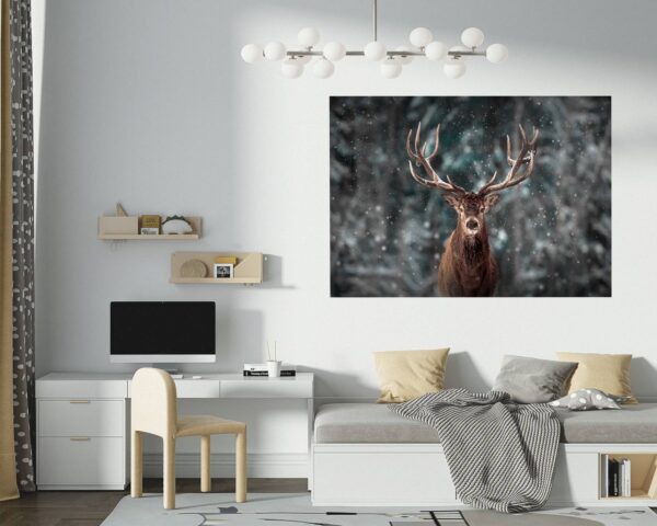 Wall Art Deer - Self-Adhesive Wall Decal, Animal Wall Decal, Bedroom Wall Sticker, Removable Vinyl, Wall Decoration