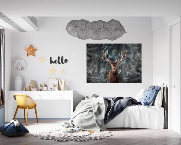 Wall Art Deer - Self-Adhesive Wall Decal, Animal Wall Decal, Bedroom Wall Sticker, Removable Vinyl, Wall Decoration