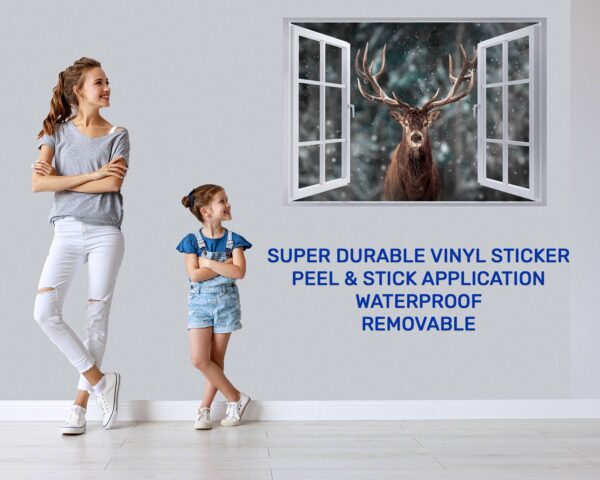 Wall Art Deer - Self-Adhesive Wall Decal, Animal Wall Decal, Bedroom Wall Sticker, Removable Vinyl, Wall Decoration