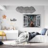 Wall Art Deer - Self-Adhesive Wall Decal, Animal Wall Decal, Bedroom Wall Sticker, Removable Vinyl, Wall Decoration