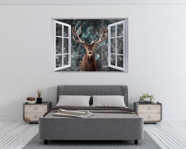 Wall Art Deer - Self-Adhesive Wall Decal, Animal Wall Decal, Bedroom Wall Sticker, Removable Vinyl, Wall Decoration