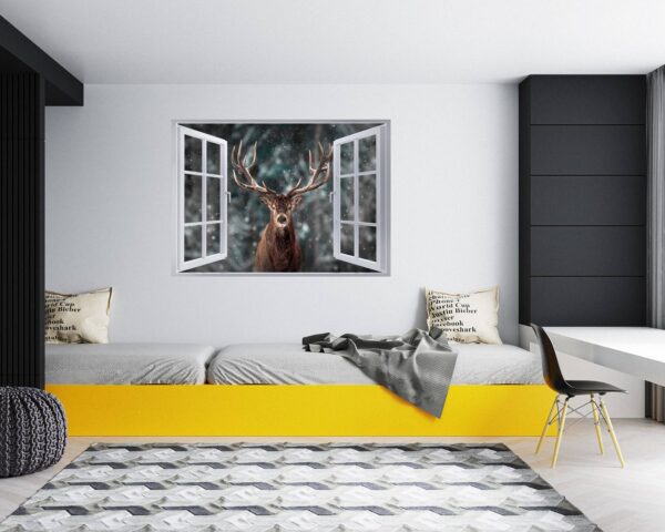 Wall Art Deer - Self-Adhesive Wall Decal, Animal Wall Decal, Bedroom Wall Sticker, Removable Vinyl, Wall Decoration