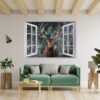 Wall Art Deer - Self-Adhesive Wall Decal, Animal Wall Decal, Bedroom Wall Sticker, Removable Vinyl, Wall Decoration