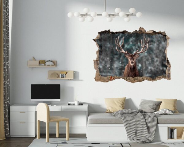 Wall Art Deer - Self-Adhesive Wall Decal, Animal Wall Decal, Bedroom Wall Sticker, Removable Vinyl, Wall Decoration