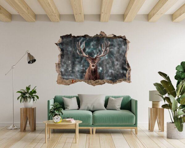 Wall Art Deer - Self-Adhesive Wall Decal, Animal Wall Decal, Bedroom Wall Sticker, Removable Vinyl, Wall Decoration