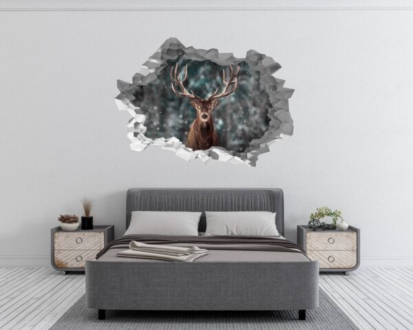 Wall Art Deer - Self-Adhesive Wall Decal, Animal Wall Decal, Bedroom Wall Sticker, Removable Vinyl, Wall Decoration