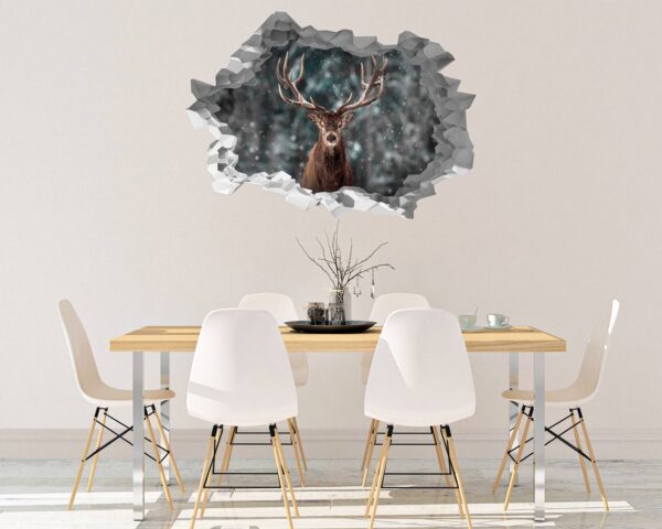 Wall Art Deer - Self-Adhesive Wall Decal, Animal Wall Decal, Bedroom Wall Sticker, Removable Vinyl, Wall Decoration