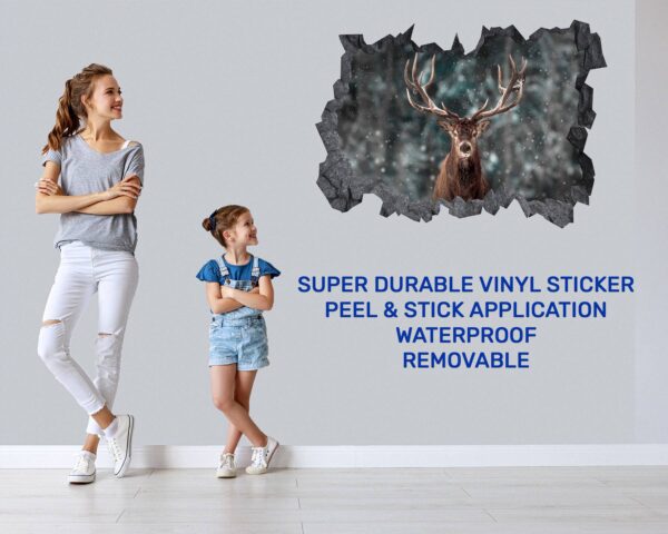 Wall Art Deer - Self-Adhesive Wall Decal, Animal Wall Decal, Bedroom Wall Sticker, Removable Vinyl, Wall Decoration