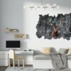 Wall Art Deer - Self-Adhesive Wall Decal, Animal Wall Decal, Bedroom Wall Sticker, Removable Vinyl, Wall Decoration