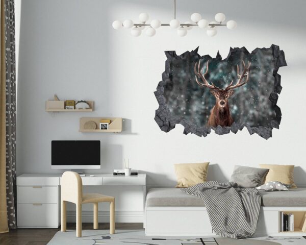 Wall Art Deer - Self-Adhesive Wall Decal, Animal Wall Decal, Bedroom Wall Sticker, Removable Vinyl, Wall Decoration