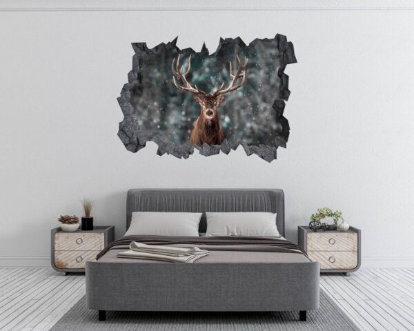 Wall Art Deer - Self-Adhesive Wall Decal, Animal Wall Decal, Bedroom Wall Sticker, Removable Vinyl, Wall Decoration