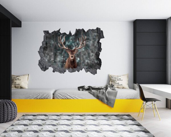 Wall Art Deer - Self-Adhesive Wall Decal, Animal Wall Decal, Bedroom Wall Sticker, Removable Vinyl, Wall Decoration