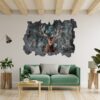 Wall Art Deer - Self-Adhesive Wall Decal, Animal Wall Decal, Bedroom Wall Sticker, Removable Vinyl, Wall Decoration