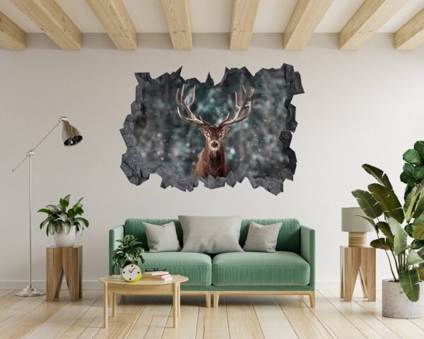 Wall Art Deer - Self-Adhesive Wall Decal, Animal Wall Decal, Bedroom Wall Sticker, Removable Vinyl, Wall Decoration