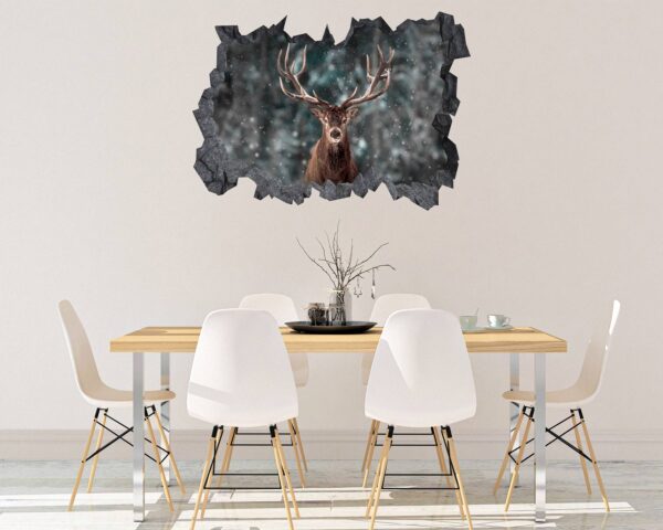 Wall Art Deer - Self-Adhesive Wall Decal, Animal Wall Decal, Bedroom Wall Sticker, Removable Vinyl, Wall Decoration