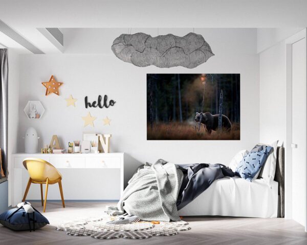 Bear Wall Art - Self Adhesive Wall Decal, Animal Wall Decal, Bedroom Wall Sticker, Removable Vinyl, Wall Decoration