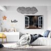 Bear Wall Art - Self Adhesive Wall Decal, Animal Wall Decal, Bedroom Wall Sticker, Removable Vinyl, Wall Decoration