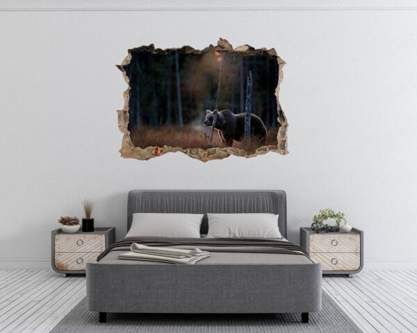 Bear Wall Art - Self Adhesive Wall Decal, Animal Wall Decal, Bedroom Wall Sticker, Removable Vinyl, Wall Decoration