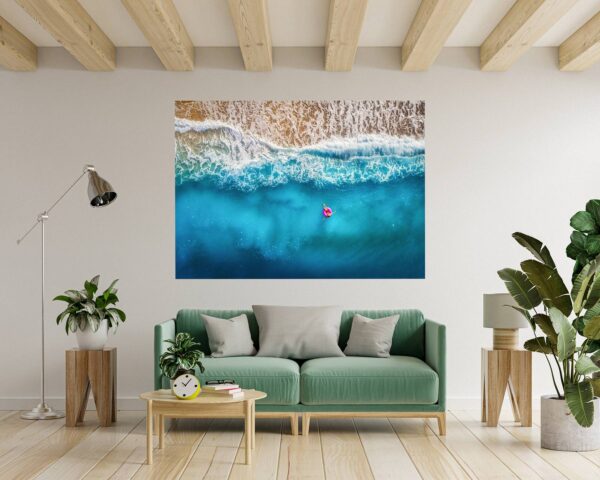 Tropical Sandy Beach 3D Window Effect Peel and Stick Wall Sticker Art Wall Decal Mural