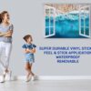 Tropical Sandy Beach 3D Window Effect Peel and Stick Wall Sticker Art Wall Decal Mural