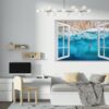 Tropical Sandy Beach 3D Window Effect Peel and Stick Wall Sticker Art Wall Decal Mural