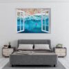 Tropical Sandy Beach 3D Window Effect Peel and Stick Wall Sticker Art Wall Decal Mural