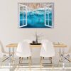 Tropical Sandy Beach 3D Window Effect Peel and Stick Wall Sticker Art Wall Decal Mural