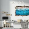 Tropical Sandy Beach 3D Window Effect Peel and Stick Wall Sticker Art Wall Decal Mural