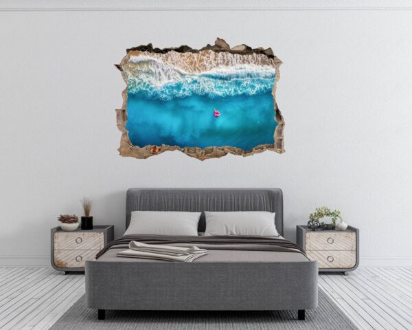 Tropical Sandy Beach 3D Window Effect Peel and Stick Wall Sticker Art Wall Decal Mural