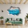 Tropical Sandy Beach 3D Window Effect Peel and Stick Wall Sticker Art Wall Decal Mural