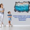 Tropical Sandy Beach 3D Window Effect Peel and Stick Wall Sticker Art Wall Decal Mural