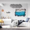 Tropical Sandy Beach 3D Window Effect Peel and Stick Wall Sticker Art Wall Decal Mural