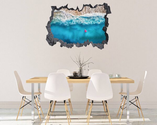 Tropical Sandy Beach 3D Window Effect Peel and Stick Wall Sticker Art Wall Decal MuralTropical Sandy Beach 3D Window Effect Peel and Stick Wall Sticker Art Wall Decal Mural