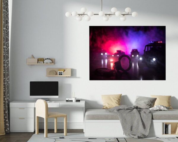 Police Wall Decor - Self Adhesive Wall Sticker, Vinyl Wall Sticker, Vinyl Print, Wall Decor Home, Bedroom Wall Sticker, Removable Wall Sticker , Easy to Apply