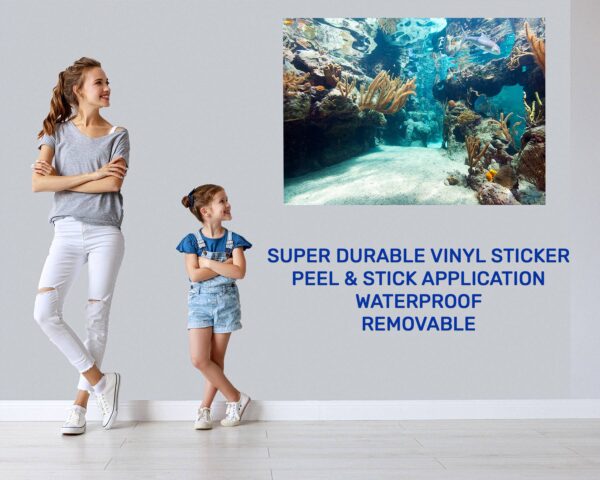 Underwater Life Wall Sticker - Peel and Stick Removable Wall Art - Printable Ocean Wall Art - Perfect for Bedroom and Living Room Wall Decoration