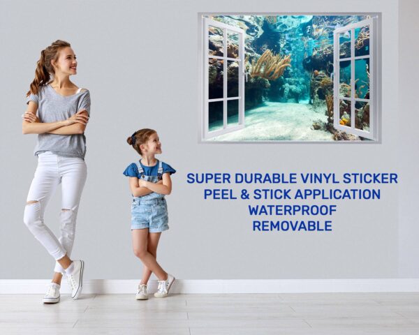 Underwater Life Wall Sticker - Peel and Stick Removable Wall Art - Printable Ocean Wall Art - Perfect for Bedroom and Living Room Wall Decoration