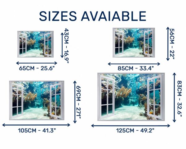 Underwater Life Wall Sticker - Peel and Stick Removable Wall Art - Printable Ocean Wall Art - Perfect for Bedroom and Living Room Wall Decoration