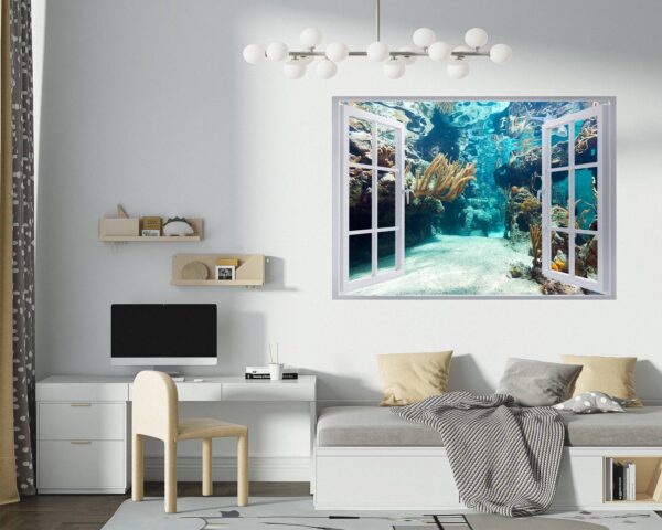 Underwater Life Wall Sticker - Peel and Stick Removable Wall Art - Printable Ocean Wall Art - Perfect for Bedroom and Living Room Wall Decoration