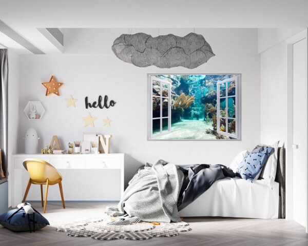 Underwater Life Wall Sticker - Peel and Stick Removable Wall Art - Printable Ocean Wall Art - Perfect for Bedroom and Living Room Wall Decoration