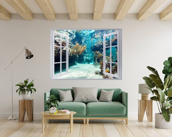 Underwater Life Wall Sticker - Peel and Stick Removable Wall Art - Printable Ocean Wall Art - Perfect for Bedroom and Living Room Wall Decoration