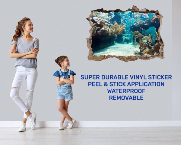 Underwater Life Wall Sticker - Peel and Stick Removable Wall Art - Printable Ocean Wall Art - Perfect for Bedroom and Living Room Wall Decoration