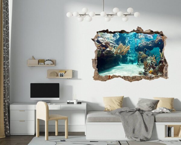 Underwater Life Wall Sticker - Peel and Stick Removable Wall Art - Printable Ocean Wall Art - Perfect for Bedroom and Living Room Wall Decoration