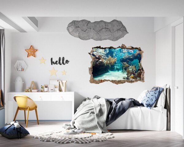 Underwater Life Wall Sticker - Peel and Stick Removable Wall Art - Printable Ocean Wall Art - Perfect for Bedroom and Living Room Wall Decoration