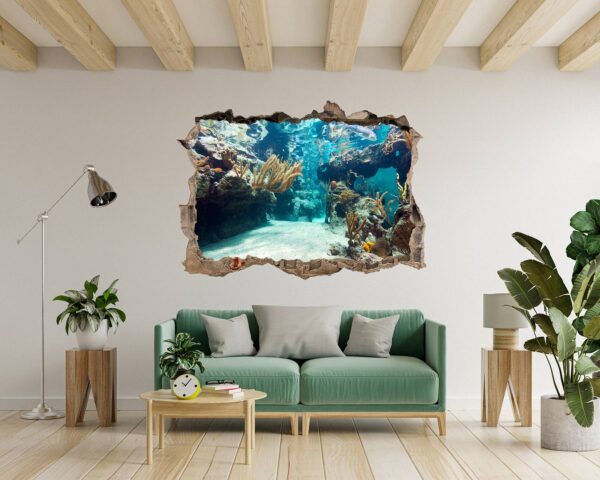 Underwater Life Wall Sticker - Peel and Stick Removable Wall Art - Printable Ocean Wall Art - Perfect for Bedroom and Living Room Wall Decoration