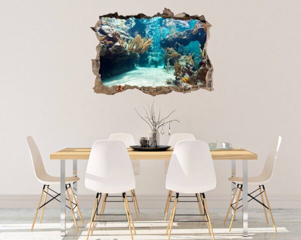 Underwater Life Wall Sticker - Peel and Stick Removable Wall Art - Printable Ocean Wall Art - Perfect for Bedroom and Living Room Wall Decoration