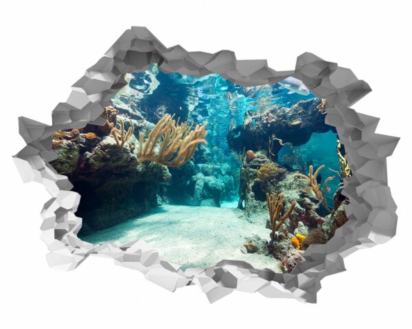 Underwater Life Wall Sticker - Peel and Stick Removable Wall Art - Printable Ocean Wall Art - Perfect for Bedroom and Living Room Wall Decoration