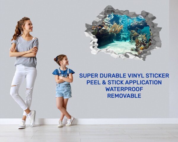 Underwater Life Wall Sticker - Peel and Stick Removable Wall Art - Printable Ocean Wall Art - Perfect for Bedroom and Living Room Wall Decoration