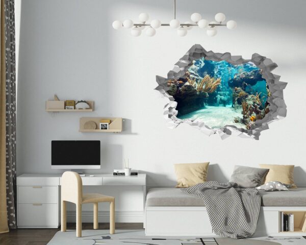 Underwater Life Wall Sticker - Peel and Stick Removable Wall Art - Printable Ocean Wall Art - Perfect for Bedroom and Living Room Wall Decoration